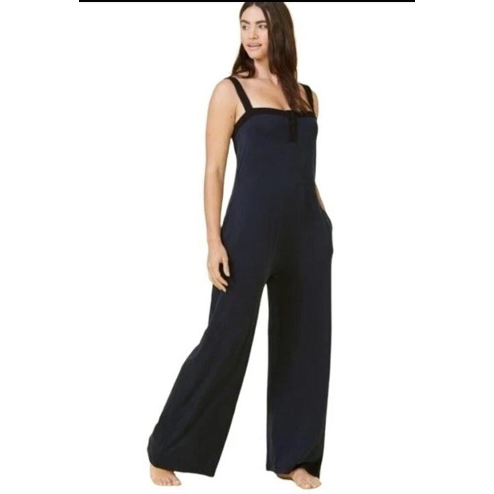 Summersalt 24/7 lounge navy black jumpsuit Medium
